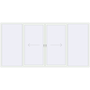 Sliding patio doors 4200x2100 mm Patio door (Brillant 70) RAL 9016 Traffic white two-sided