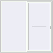Sliding patio doors 2000x2000 mm Patio Door (Euro 60) RAL 9016 Traffic white two-sided