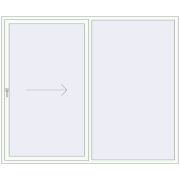 Sliding patio doors 2350x1990 mm Patio door (Brillant 70) RAL 9016 Traffic white two-sided