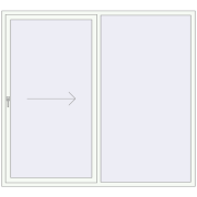 Patio door (Brillant 70) 2200x2000 mm RAL 9016 Traffic white two-sided