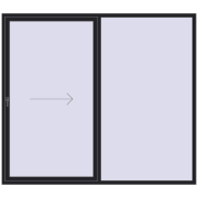 Sliding patio doors 2500x2200 mm KORSA SYNEGO SLIDE BLACK_ULTI-MATT two-sided