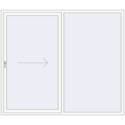 Sliding patio doors 2225x1900 mm Patio door (Brillant 70) RAL 9016 Traffic white two-sided