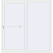 Sliding patio doors 2000x2100 mm Patio door (Synego) RAL 9016 Traffic white two-sided