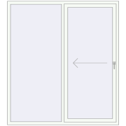 Sliding patio doors 1800x2000 mm Patio door (Brillant 70) RAL 9016 Traffic white two-sided