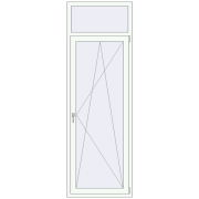 KORSA BASE (Euro-Design 60) BALKON DOOR 800x2400 mm RAL 9016 Traffic white two-sided