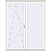 KORSA BASE (Euro-Design 60) BALKON DOOR 1700x2100 mm RAL 9016 Traffic white two-sided