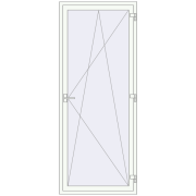 Balcony doors 950x2350 mm KORSA STANDARD (Euro 70) BALKON DOOR RAL 9016 Traffic white two-sided