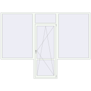 Balcony doors 3250x2400 mm KORSA ENERGY-SAVING (SYNEGO MD) BALKON DOOR RAL 9016 Traffic white two-sided