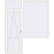 Balcony doors 2000x2400 mm KORSA STANDARD (Euro 70) BALKON DOOR