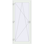 Balcony doors 900x2100 mm KORSA BASE (Euro-Design 60) BALKON DOOR RAL 9016 Traffic white two-sided
