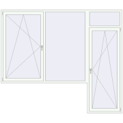 KORSA BASE (Euro-Design 60) BALKON DOOR 2800x2400 mm RAL 9016 Traffic white two-sided