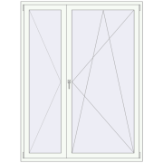 KORSA STANDARD (Euro 70) BALKON DOOR 1600x2100 mm RAL 9016 Traffic white two-sided KORSA STANDARD (Euro 70) BALKON DOOR 1600x2100 mm RAL 9016 Traffic white two-sided