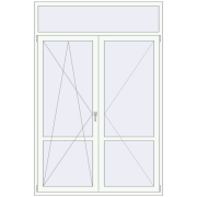 KORSA ENERGY-SAVING (SYNEGO MD) BALKON DOOR 1600x2400 mm RAL 9016 Traffic white two-sided