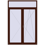 KORSA STANDARD (Euro 70) BALKON DOOR 1600x2400 mm BLACK_CHERRY two-sided