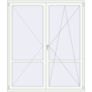 KORSA STANDARD (Euro 70) BALKON DOOR 1800x2100 mm RAL 9016 Traffic white two-sided