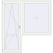 KORSA ENERGY-SAVING (SYNEGO MD) BALKON DOOR 2000x2100 mm RAL 9016 Traffic white two-sided