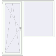 Balcony doors 2000x2100 mm KORSA STANDARD (Euro 70) BALKON DOOR