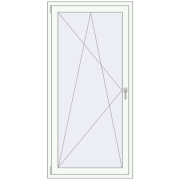 KORSA BASE (Euro-Design 60) BALKON DOOR 900x1900 mm RAL 9016 Traffic white two-sided KORSA BASE (Euro-Design 60) BALKON DOOR 900x1900 mm RAL 9016 Traffic white two-sided