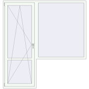 Balcony doors 2000x2100 mm KORSA ENERGY-SAVING (SYNEGO MD) BALKON DOOR