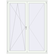 KORSA ENERGY-SAVING (SYNEGO MD) BALKON DOOR 1600x2100 mm RAL 9016 Traffic white two-sided