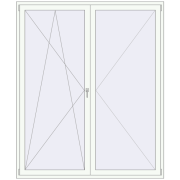 KORSA BASE (Euro-Design 60) BALKON DOOR 1900x2300 mm RAL 9016 Traffic white two-sided KORSA BASE (Euro-Design 60) BALKON DOOR 1900x2300 mm RAL 9016 Traffic white two-sided