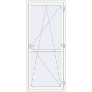 Balcony doors 900x2100 mm KORSA ENERGY-SAVING (SYNEGO MD) BALKON DOOR RAL 9016 Traffic white two-sided