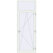 Balcony doors 900x2500 mm KORSA ENERGY-SAVING (SYNEGO MD) BALKON DOOR RAL 9016 Traffic white two-sided
