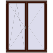 KORSA ENERGY-SAVING (SYNEGO MD) BALKON DOOR 1600x2000 mm BLACK_CHERRY two-sided