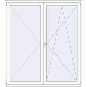 KORSA BASE (Euro-Design 60) BALKON DOOR 1800x1990 mm RAL 9016 Traffic white two-sided KORSA BASE (Euro-Design 60) BALKON DOOR 1800x1990 mm RAL 9016 Traffic white two-sided