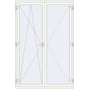 Balcony doors 1500x2250 mm KORSA STANDARD (Euro 70) BALKON DOOR RAL 9016 Traffic white two-sided