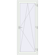 Balcony doors 800x2100 mm KORSA ENERGY-SAVING (SYNEGO MD) BALKON DOOR RAL 9016 Traffic white two-sided