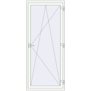 Balcony doors 900x2100 mm KORSA ENERGY-SAVING (SYNEGO MD) BALKON DOOR RAL 9016 Traffic white two-sided