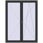 KORSA ENERGY-SAVING (SYNEGO MD) BALKON DOOR 1600x2100 mm ANTHRACITE_GREY_GLATT two-sided