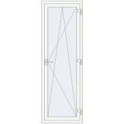 Balcony doors 700x2100 mm KORSA STANDARD (Euro 70) BALKON DOOR RAL 9016 Traffic white two-sided