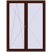 Balcony doors 1600x2100 mm KORSA STANDARD (Euro 70) BALKON DOOR BLACK_CHERRY two-sided