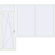 Balcony doors 2800x2400 mm KORSA ENERGY-SAVING (SYNEGO MD) BALKON DOOR RAL 9016 Traffic white two-sided