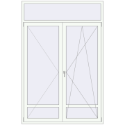 Balcony doors 1600x2400 mm KORSA STANDARD (Euro 70) BALKON DOOR