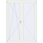 KORSA STANDARD (Euro 70) BALKON DOOR 1500x2100 mm RAL 9016 Traffic white two-sided KORSA STANDARD (Euro 70) BALKON DOOR 1500x2100 mm RAL 9016 Traffic white two-sided