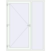Entrance doors 1650x2185 mm DOOR KORSA BASE REHAU EURO 60 RAL 9016 Traffic white two-sided