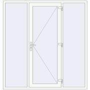 Entrance doors 2000x2100 mm DOOR KORSA ENERGY-SAVING REHAU SYNEGO RAL 9016 Traffic white two-sided