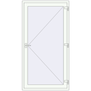 Entrance doors 1100x2100 mm DOOR KORSA BASE REHAU EURO 60 RAL 9016 Traffic white two-sided