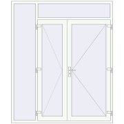 DOOR KORSA OPTIMUM REHAU BRILLANT 2000x2400 mm RAL 9016 Traffic white two-sided