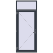 Entrance doors 1000x2450 mm DOOR KORSA BASE REHAU EURO 60 ANTHRACITE_GREY_STRUKTURAL two-sided