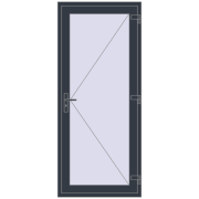 DOOR KORSA ENERGY-SAVING REHAU SYNEGO 900x2100 mm ANTHRACITE_GREY_STRUKTURAL two-sided