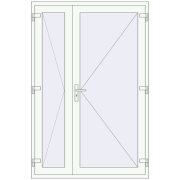 Entrance doors 1400x2100 mm DOOR KORSA OPTIMUM REHAU BRILLANT RAL 9016 Traffic white two-sided