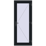 DOOR KORSA BASE REHAU EURO 60 800x2000 mm BLACK_COOL_110L-2 two-sided