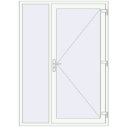 DOOR KORSA ENERGY-SAVING REHAU SYNEGO 1500x2100 mm RAL 9016 Traffic white two-sided