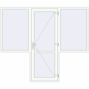 Entrance doors 2700x2300 mm DOOR KORSA ENERGY-SAVING REHAU SYNEGO RAL 9016 Traffic white two-sided