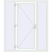 DOOR KORSA OPTIMUM REHAU BRILLANT 1800x2100 mm RAL 9016 Traffic white two-sided DOOR KORSA OPTIMUM REHAU BRILLANT 1800x2100 mm RAL 9016 Traffic white two-sided