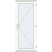 DOOR KORSA OPTIMUM REHAU BRILLANT 900x2100 mm RAL 9016 Traffic white two-sided